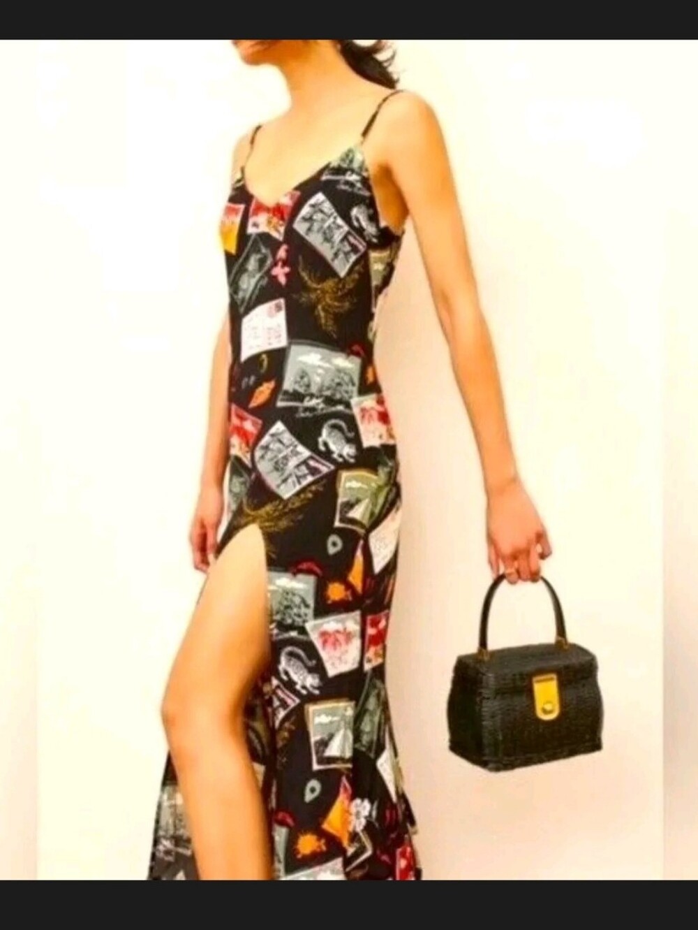 Reformation Brixton Dress Havana Postcard Print Sz 2 - Picture 5 of 15